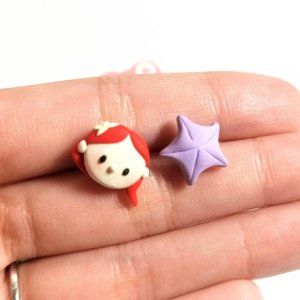 Princess Ariel Disney Tsum Tsum Earrings Handmade polymer clay Little Mermaid